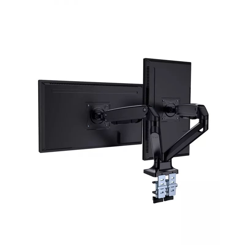 Monitora statīvs GEMBIRD MA-DA2-03 ekrāniem līdz 35 collām, skava, VESA 75x75–100x100, 20 kg, melns, divkāršs