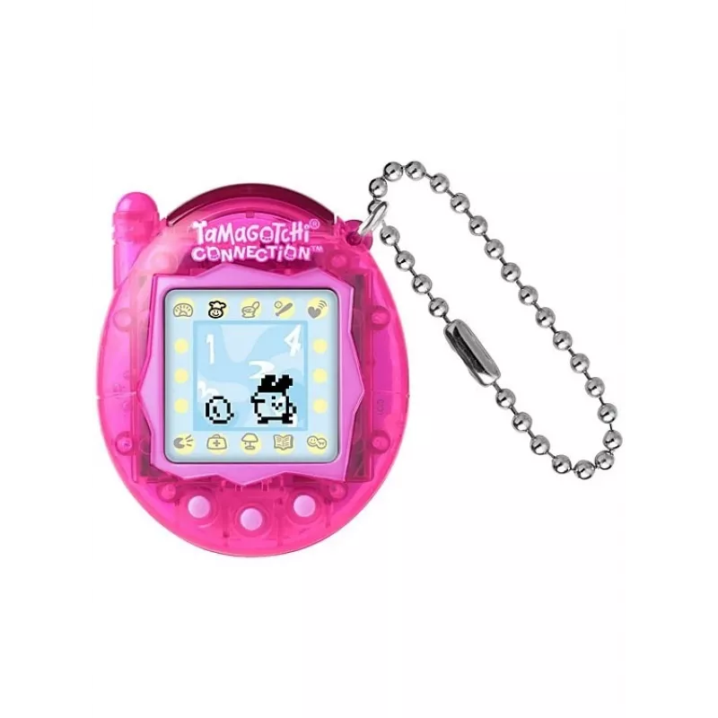 Rokas virtuālais mīlulis Bandai Tamagotchi Connection — caurspīdīgi rozā
