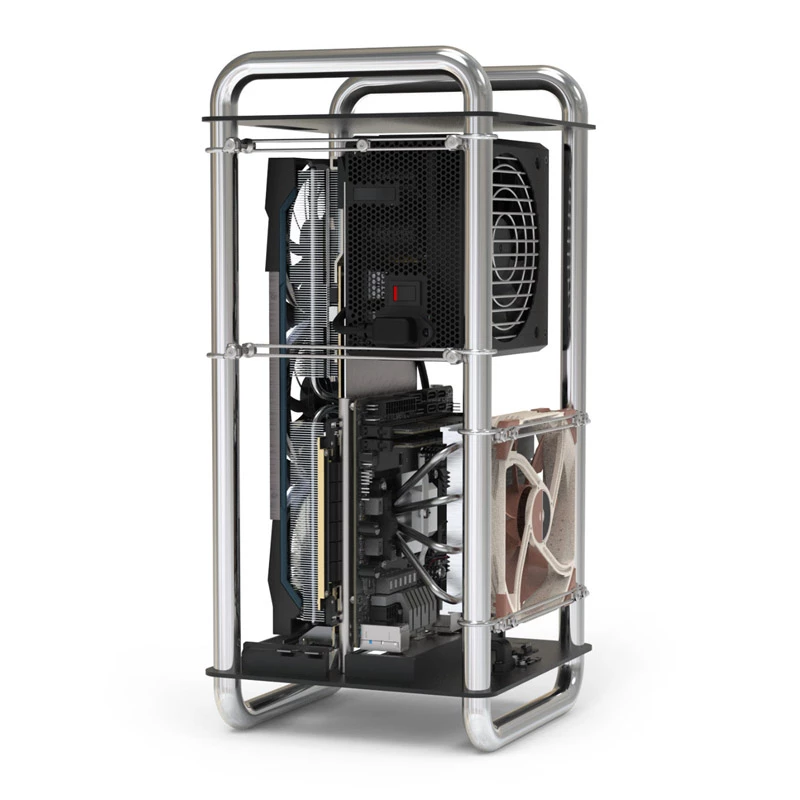 Datora korpuss Streacom DA6 XL Mini-ITX korpuss - Hromēts