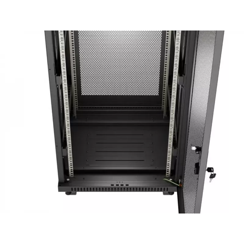 Rack cabinet LANBERG FF01-6624-23BL 24U freestanding 19 inch 600×600 mm IP20 Melns