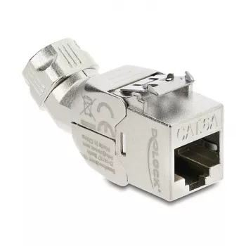 DELOCK Keystone modulis RJ45 ligzda uz LSA Cat.6A bez instrumentiem 45° leņķī ekranēts ar metāla fiksatoru