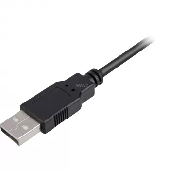 USB 2.0 kabelis, USB-A spraudnis > Mini-USB spraudnis (melns, 1,0 metrs, dubulti ekranēts)