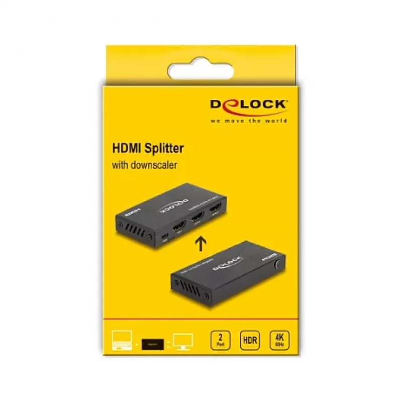 DeLOCK HDMI sadalītājs 1 x HDMI ieeja uz 2 x HDMI izeja 4K 60 Hz