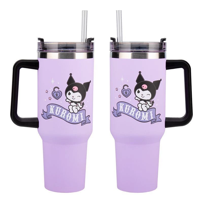 Paladone Hello Kitty Kuromi 900ml izolētā krūze ar salmiņu