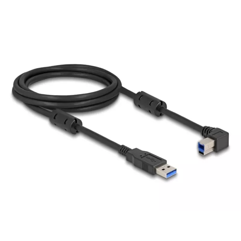 DeLOCK USB kabelis Type-A spraudnis savienotājs uz Type-B spraudnis savienotājs 90° pa kreisi leņķveida 2 m