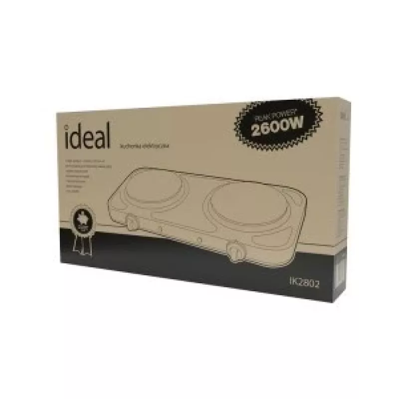 IDEAL 2-plīšu elektriskā plīts, maksimālā jauda 2600 W
