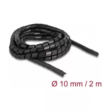 Delock Elastīga Spirālveida Caurule 2m x 10mm Melna