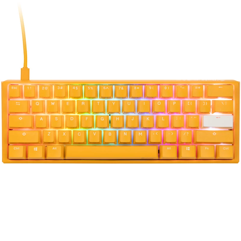 Ducky One 3 Mini dzeltena tastatūra, spēlēm, USB, QWERTY, US English