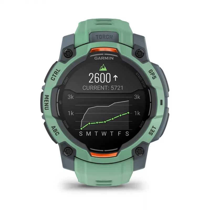 Garmin Instinct 3 AMOLED 3.05 cm (1.2) 45 mm Digital 390 x 390 pikseļi skārienjūtīgs Zaļš GPS (satelīts)