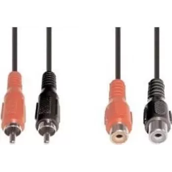 Audio kabelis e+p B 98/5 5m 2 x RCA Melns Sarkans