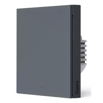 AQARA Smart Wall Switch H1 EU (bez nulles, vienas sviras) (WS-EUK01-G), pelēks - Zigbee sienas slēdzis ar releju