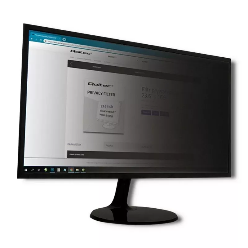 Qoltec GDPR privātuma filtrs 23 | 16:9 | Acu kopšana | Panorāmas