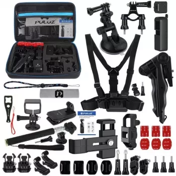 43 Puluz aksesuāru komplekts sporta kamerām (tostarp Osmo Action 5 Pro, Ace Pro 2) PKT47