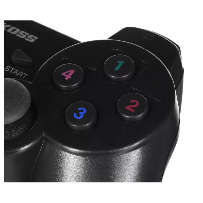 Spēļu kontrolieris VAKOSS GP-3925BK Melns bezvadu RF analogais/ciparu PC un PlayStation 3, 12 pogas, 2,4 GHz, nano uztvērējs