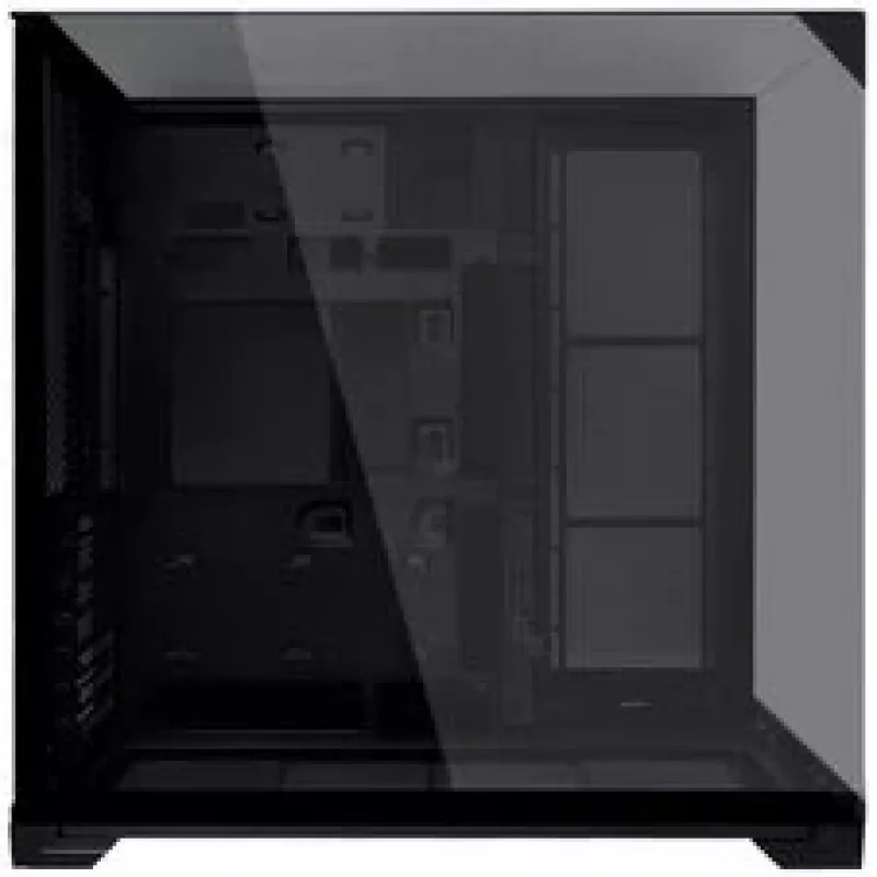 Lian Li O11 Vision Compact PC korpusa komplekts + 3x UNI FAN SL-INF 120 Reverse Blade ventilaators - melns