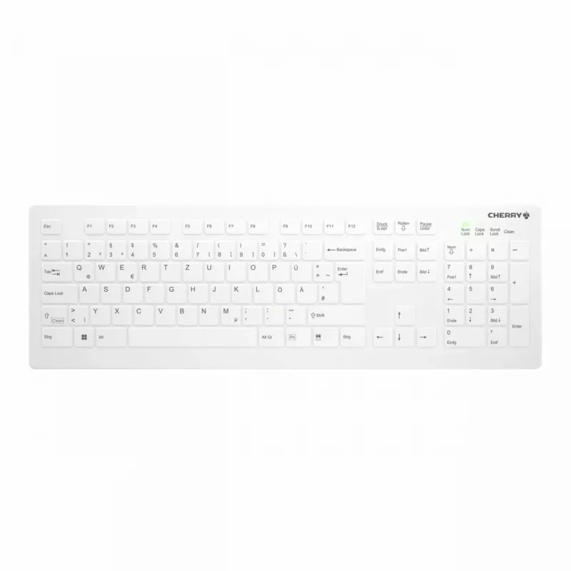 Contour Design Active Key Contour QuickClean medicīnas tastatūra IP68 pilna izmēra bezvadu balta DE C8112