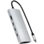 Klēpjdatora dokstacija/portu replikators Satechi ST-P8KES — Vadu USB 3.2 Gen 1 Type-C, Gigabit Ethernet, SD karšu lasītājs, Sudraba