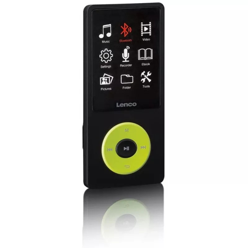 MP3 atskaņotājs Lenco Xemio-860GN 8 GB melna/laima LCD 18 stundu atskaņošana