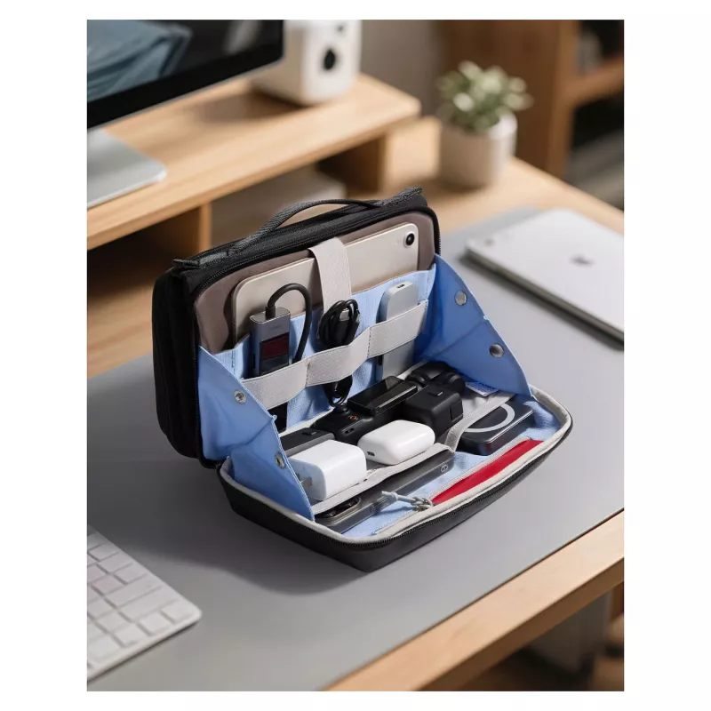 inateck kabeļu soma 28cm * 17cm * 11,8cm melna