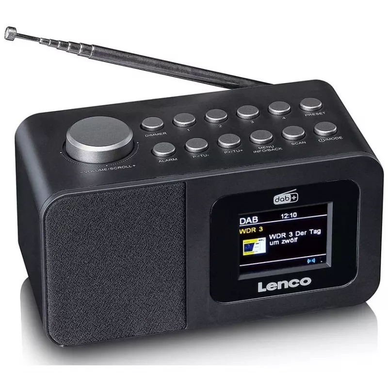 Galda radio Lenco CR-625BK — FM/AM uztvērējs ar Bluetooth, melns