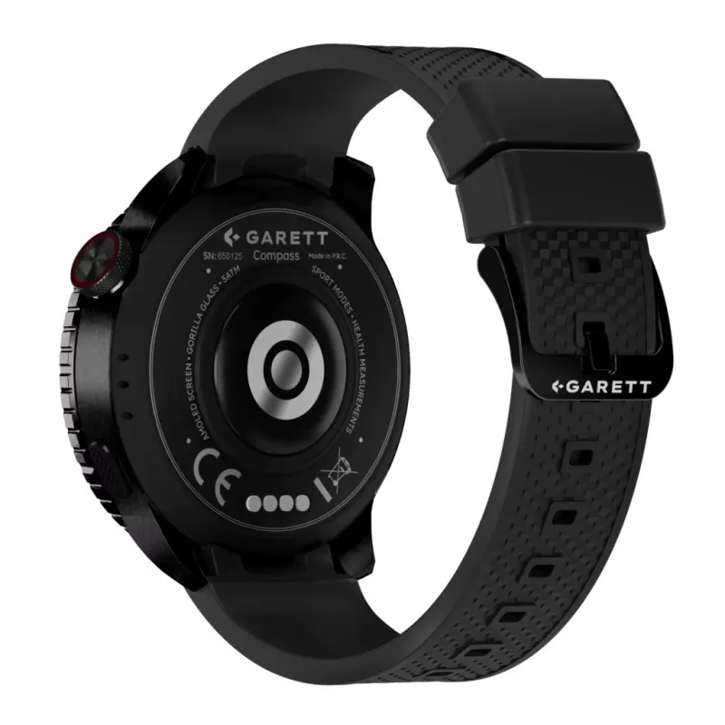 Viedpulkstenis Garett Compass GPS melns — Garett Compass GPS viedpulkstenis, melns