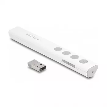 DeLOCK USB lāzera prezentētājs balts Bezvadu USB RF nano uztvērējs