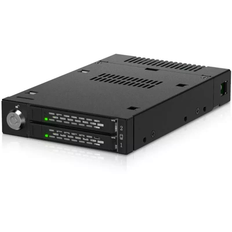 ICY DOCK - ToughArmor - MB834MK-B V2 - 2x M.2 NVMe uz 1x 3,5 collu nodalījumu mobilais rāmis metāla atslēgu slēdzene SlimSAS 4i melna