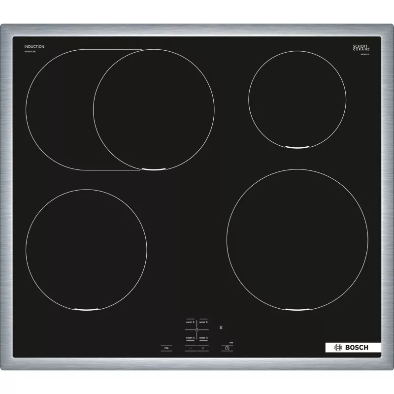 Bosch HEG578BB4 + NIF645CB5E gatavošanas ierīču komplekts Zonu indukcijas plīts virsma Elektriskā