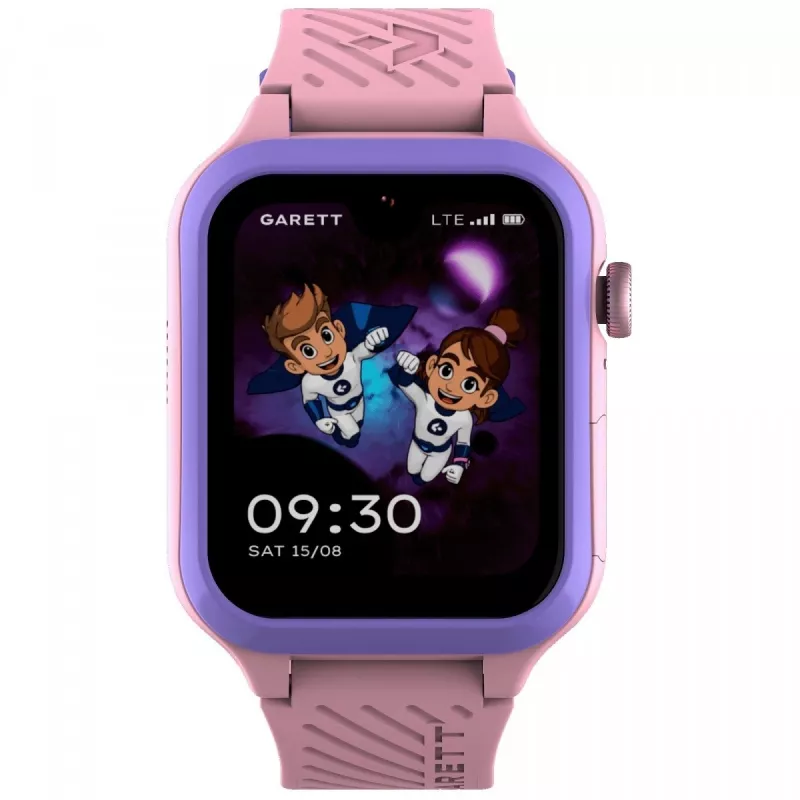 Viedpulkstenis Garett Kids Essa 2 4G rozā — bērnu GPS pulkstenis ar 4G, zvanīšanu, SOS