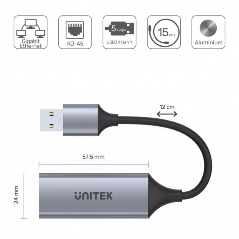 Saskarnes karte Unitek U1309A, pelēka, 57,5×24×16 mm