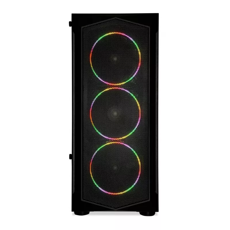 PC Case IBOX LUPUS 27 Midi Tower ATX, rūdīts stikls, RGB, 455×200×380 mm, atbalsta ATX, GPU līdz 32 cm