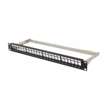 Tukšs sadales panelis 24 porti 1U 19 collas FTP keystone moduļiem melns