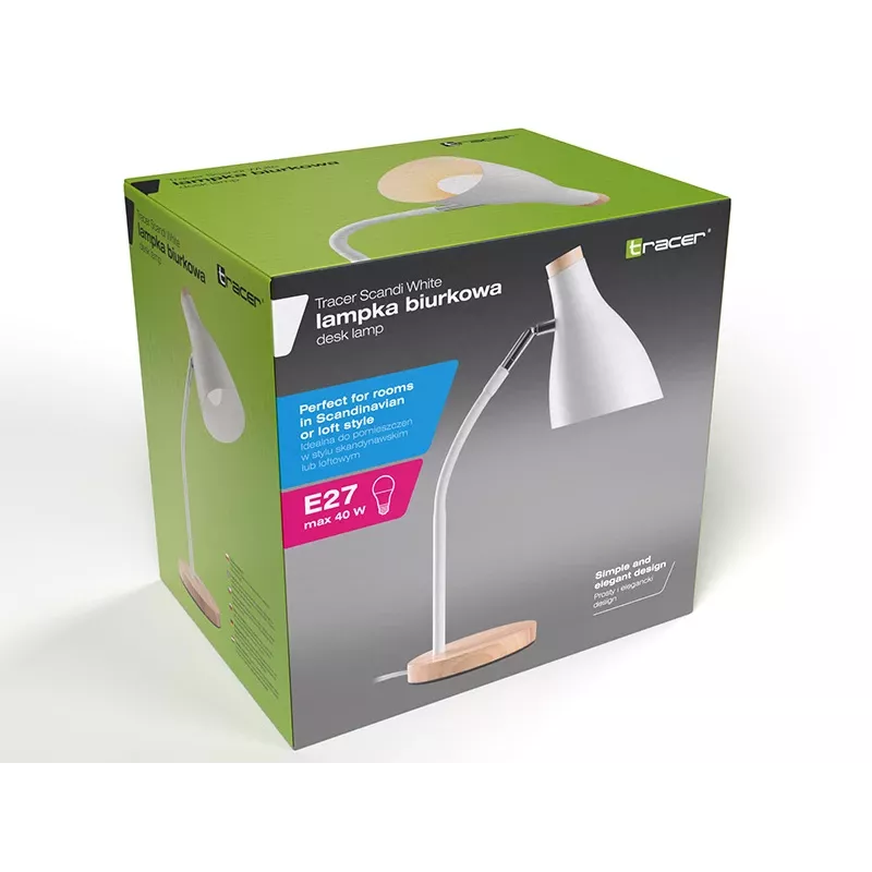 Galda lampa Borland TRAOSW47235 balta — galda apgaismojums, kompakts dizains