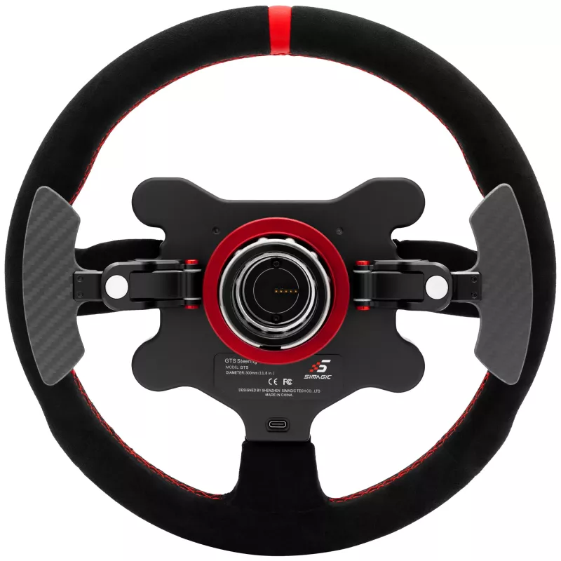 Stūres rats Simagic GTS Alcantara S202 — ar Alcantara pārklāts sim sacīkšu stūres rats, modelis S202