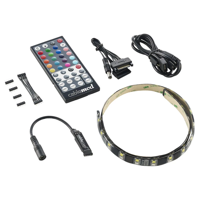 LED lente CableMod CM-LED-60-D60RGBW-RK balta RGB 60 cm