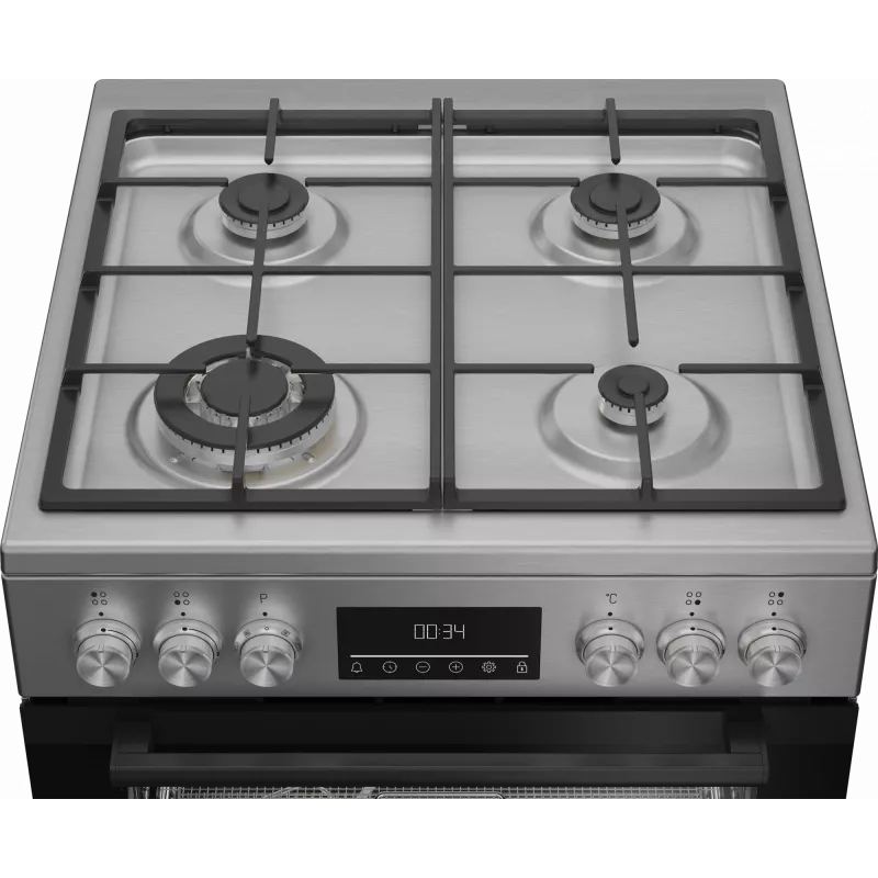 BEKO plīts | FBMA61330GXDT | Plīts virsmas tips Gāzes | Cepeškrāsns tips Elektriskā | Nerūsējošais tērauds | Platums 60 cm | Grilēšana | LED | Dziļums 60 cm | 72 L
