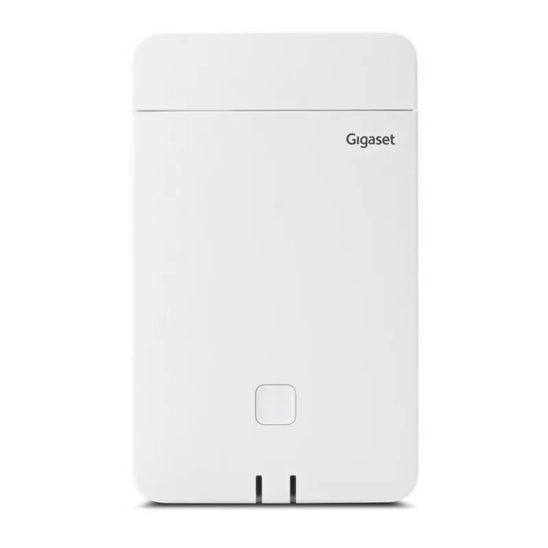 DECT bāzes stacija Gigaset N770 IP Pro — 120 kanāli, HTTPS/SIPS/SRTP/SSL/TLS, iekštelpās 50 m, ārā 300 m, balta