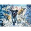 Mark Fredrickson: suņu mīlestība - melns labradors sniegā, puzle 1000 gab.