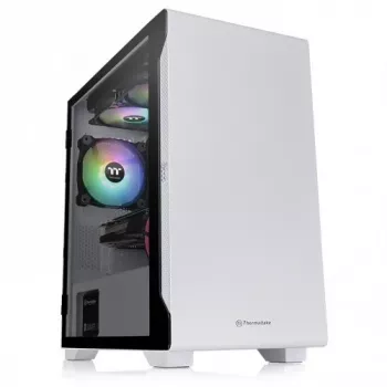 PC korpuss Thermaltake S100 Tempered Glass Snow Edition Micro Tower Balts