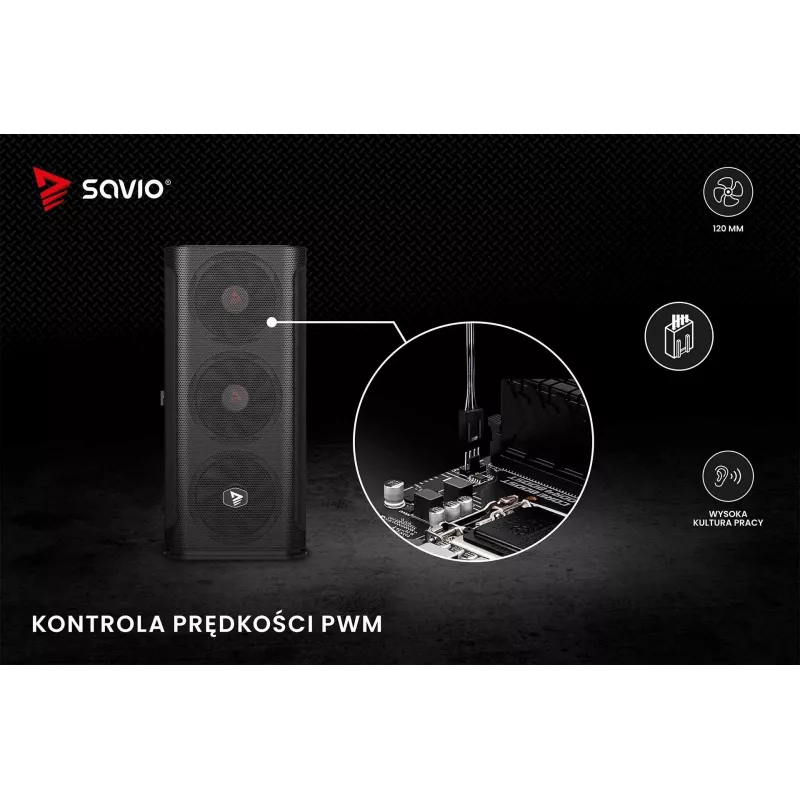 Viss-vienā šķidruma dzesētājs SAVIO BLADE SET 120 mm ventilators 1800 RPM 32 sone Melns