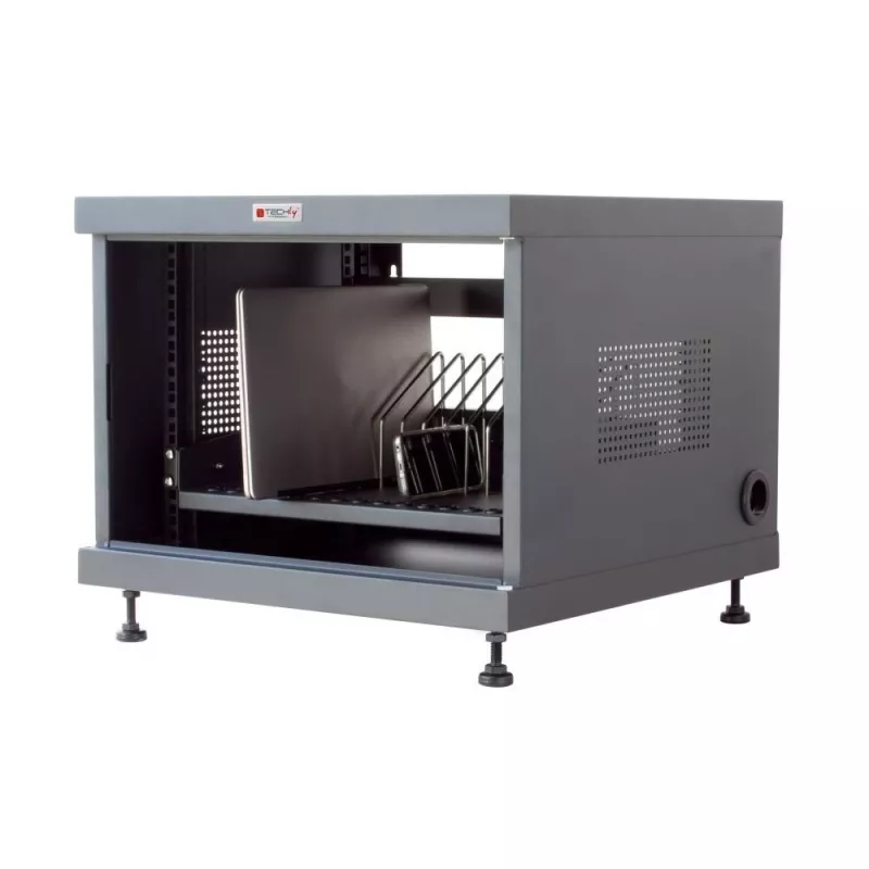 Statīva plaukts TECHLY 367652 kabeļu organizators ar 3M līmējošu stiprinājumu, tērauds, 550×550×410 mm, melns
