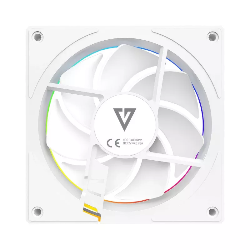 Korpusa ventilators MODECOM VOLCANO LOOP 120 ARGB balta — 120 mm, ARGB apgaismojums, PWM atbalsts, 400–1400 RPM