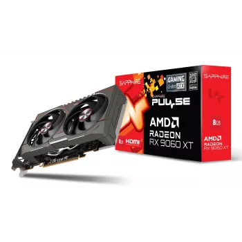 Grafikas karte Sapphire Radeon RX 9060 XT — 8 GB GDDR6, 128 bitu, PCIe x16 5.0, divu ventilatoru dzesēšana