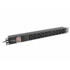 Strāvas sadalītājs LANBERG PDU-10I-0200-IEC-BK — 10× C13 rozetes, 2 m kabelis, 10 A, 2500 W, melns