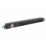 Strāvas sadalītājs LANBERG PDU-10I-0200-IEC-BK — 10× C13 rozetes, 2 m kabelis, 10 A, 2500 W, melns