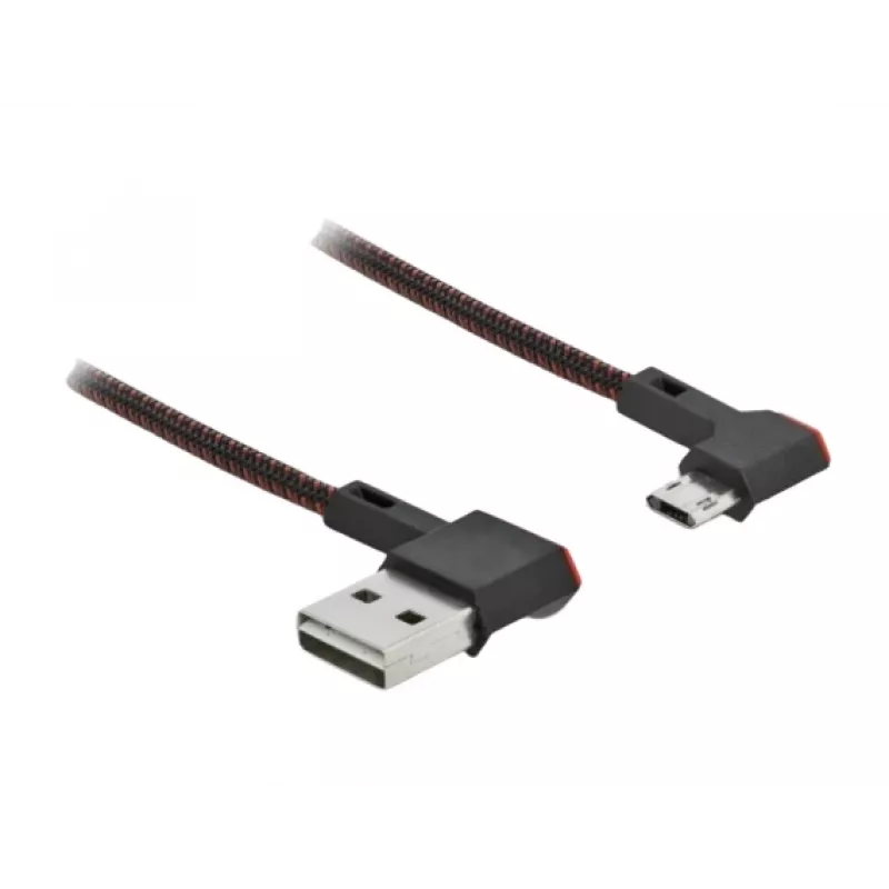 USB kabelis DeLOCK EASY-USB 2.0 Type-A vīrieša uz Micro-B vīrieša leņķa 0,2 m melns