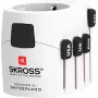 Universāls strāvas kontaktdakšu adapteris, balts, Skross PRO, tips C E F