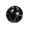 Bitspower Q-Adapter 5x IG 1/4 matēni melns – vairāku pieslēgvietu G1/4 armatūras Adapters