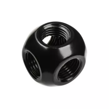 Bitspower Q-Adapter 5x IG 1/4 matēni melns – vairāku pieslēgvietu G1/4 armatūras Adapters