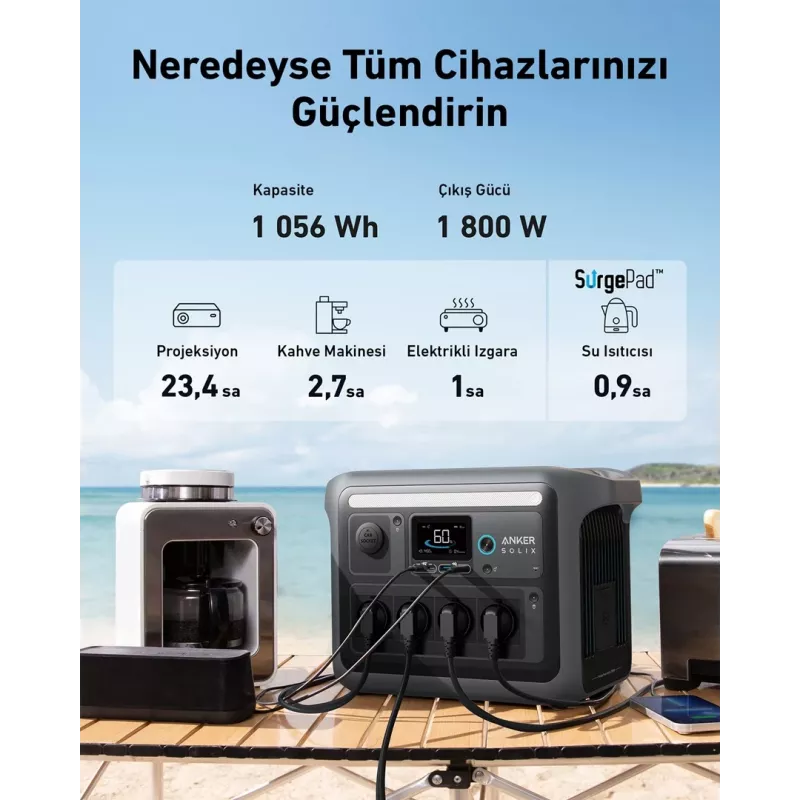 Anker Solix C1000X pārnēsājama elektrostacija 8 1800 W 12.9 kg